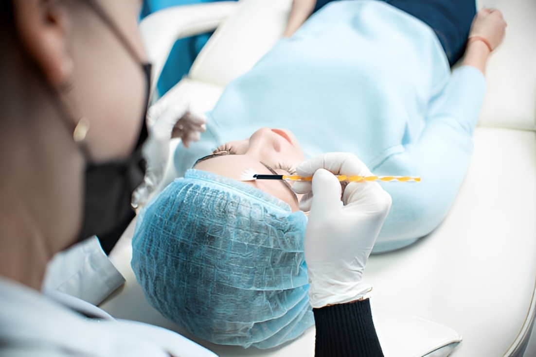 Hair transplant procedure close-up